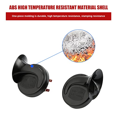 2PCS 12V Waterproof Air-Electric Snail Horn Kit, Red - Product Imagery