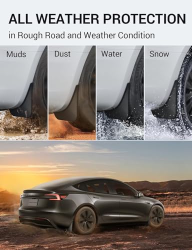 BASENOR for 2024-2026 Tesla Model 3 Highland Mud Flaps Splash - Product Imagery