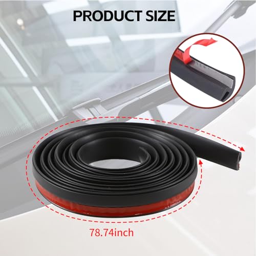 Car Front Windshield Rubber Seal Strip, 2M/6.5FT Car Weather - Product Imagery