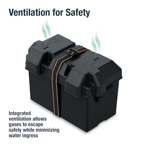 Attwood 9067-1 Vented Battery Box with Mounting Strap, Fits - Product Imagery