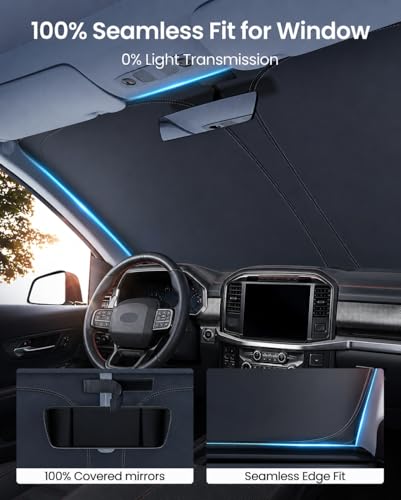 REEVAA Car Windshield Sun Shade for Ford F150/F250/F350/F450 - Product Imagery