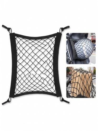 Motorcycle Cargo Net, 11" x 11.8" Small Elastic Storage Net, - Product Imagery