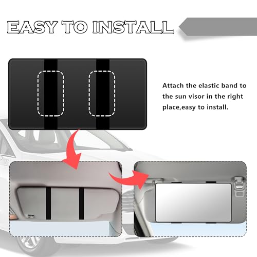 HD Large Car Mirror Vanity with Straps,Multifunctional CCar - Product Imagery