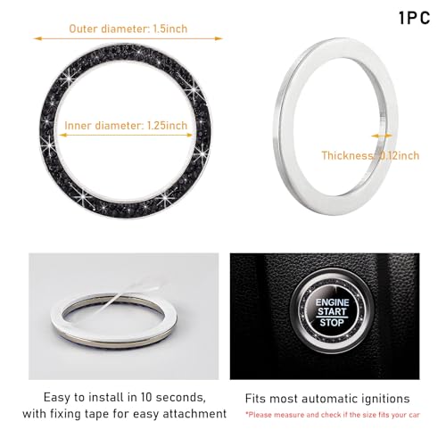 Kewucn Bling Crystal Double Rhinestone Car Engine Start - Product Imagery