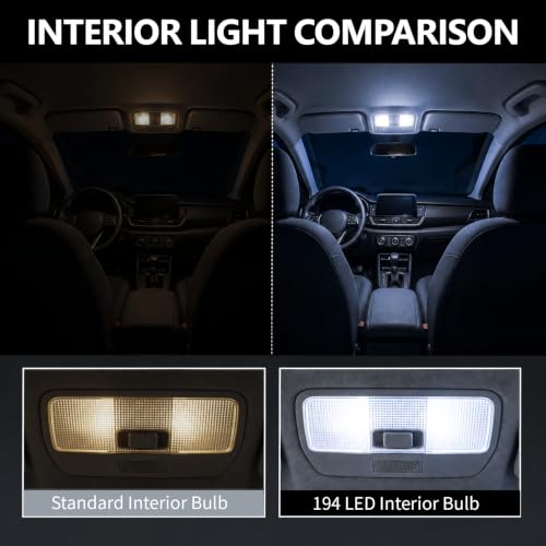 30PCS 194 LED Bulbs, T10 168 W5W Interior Light Replacement - Product Imagery