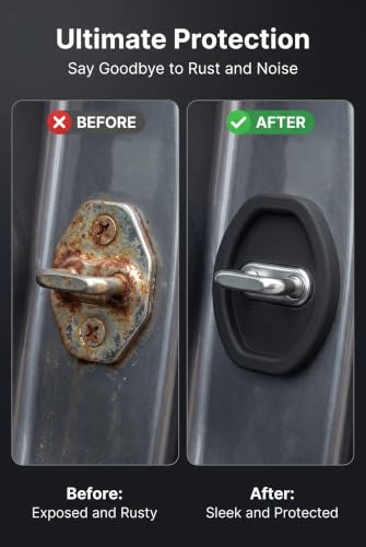 2 PCS Car Door Latch Cover, Silicone Self-Adhesive Door Lock - Product Imagery