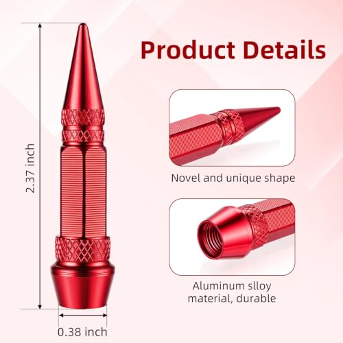 SINGARO 60mm Spiked Valve Caps, Aluminum Alloy Dustproof and - Product Imagery