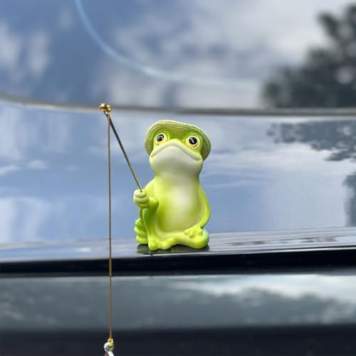 Frog Car Dashboard Decorations, Cute Resin Frog Car Dash Center - Product Imagery