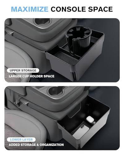 For Double Layer Center Console Hanging Organizer Box&Large Cup - Product Imagery