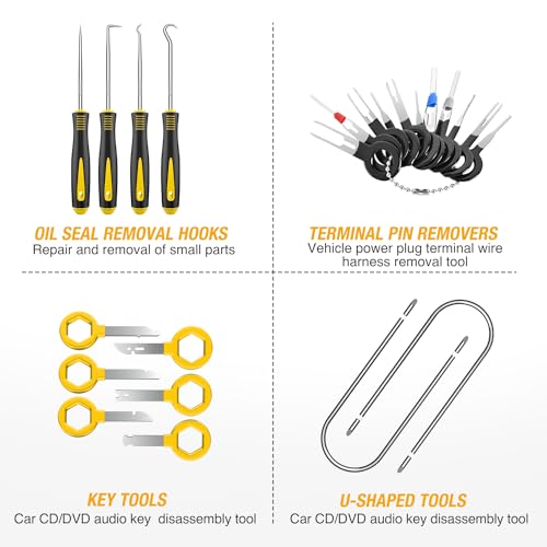 GOOACC 200Pcs Trim Removal Tool Auto Push Pin Bumper Retainer - Product Imagery