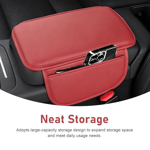 Car Center Console Cover, Scratch Resistant Leather Armrest - Product Imagery