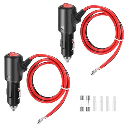 12V Cigarette Lighter Male Plug Replacement with On Off Switch - Product Imagery