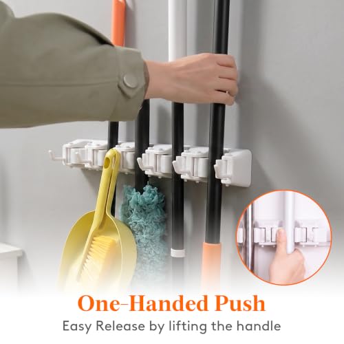 Lifewit Mop and Broom Holder Organzier Wall Hanging Mount, - Product Imagery