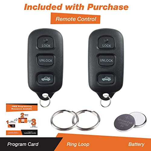 2X Key Fob Keyless Entry Remote Replacement for Toyota HYQ12BBX - Product Imagery