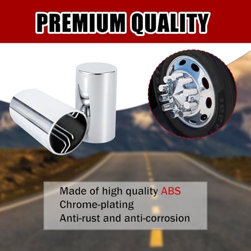 33mm x 3 1/2" Lug Nut Cover ABS Chrome Plastic Cylinder Nut - Product Imagery