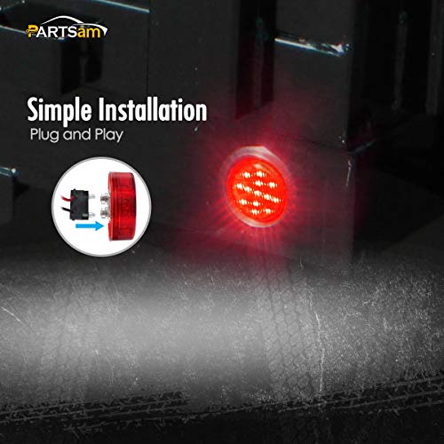 Partsam 10x 2.5 Round Red 13 LED Side Marker Clearance Lights - Product Imagery