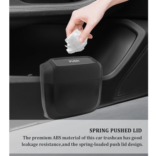 IHOTDER 2PCS Car Trash Can with Lid + 60PCS Garbage Bags,Mini - Product Imagery