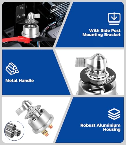 12-48V Master Battery Disconnect Switch, On/Off High Current - Product Imagery