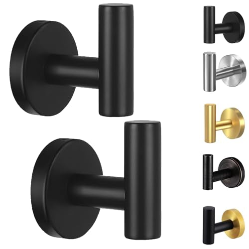 Kruodop Towel Hooks for Bathroom,2 Packs Wall Mount Towel - Product Imagery