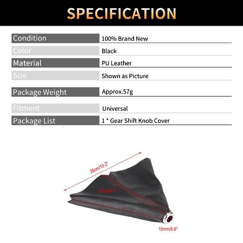 Shifter Boot Universal, PU Leather Shift Boot Retainer Stick - Product Imagery