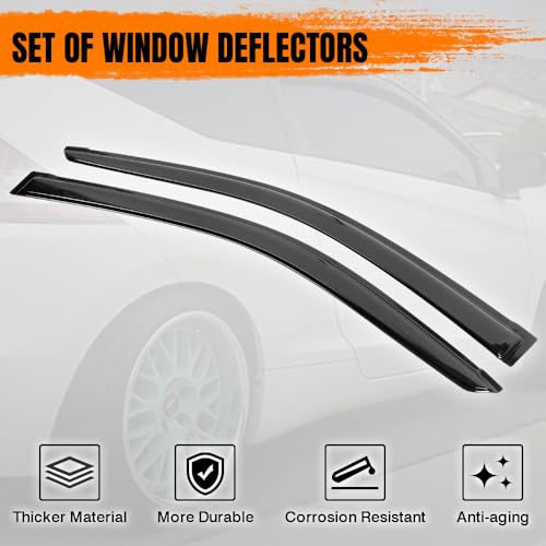 Window Visor Deflector for 11-16 Honda CR-Z, Smoke, Slim Style - Product Imagery