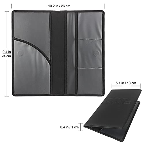 LumiMokki Premium Car Registration & Insurance Card Holder, Black - Product Imagery