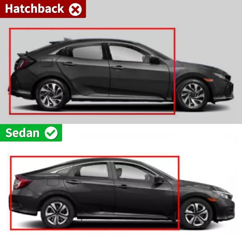 Outside Mount Window Visors Rain Guards for Honda Civic 4Dr - Product Imagery