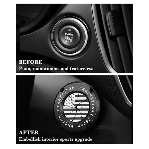 Stylish Car Push Start Button Cover,Spin Type Zinc Alloy Push to - Product Imagery