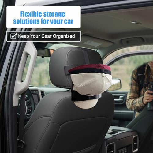 Baseball Cap Headrest Hat Holder for Trucks and Cars Adjustable - Product Imagery
