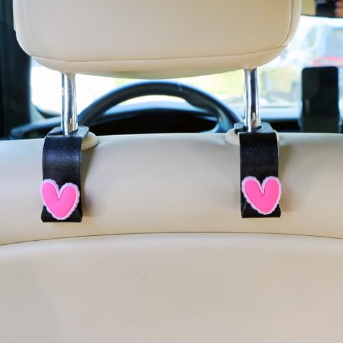Car Seat Headrest Hook, Cute Heart Design Universal Vehicle - Product Imagery