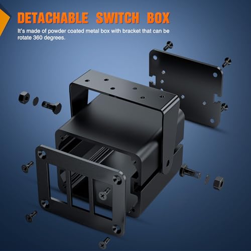 Nilight 3 Gang Rocker Switch Box Detachable Housing 3 Holes - Product Imagery