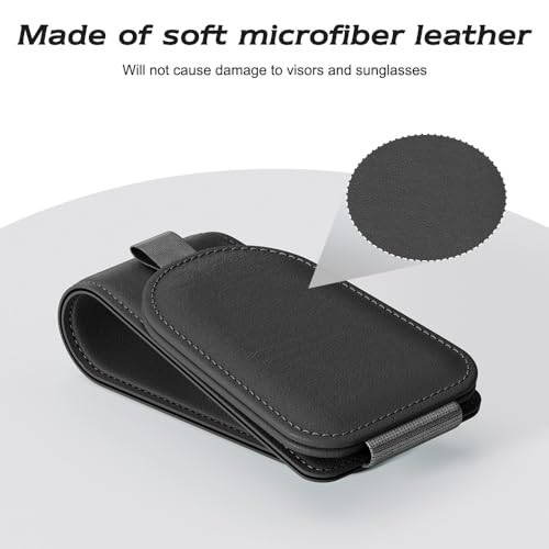 Sotfamily Magnetic Sunglass Holder for Car Visor, 2 Packs, Faux - Product Imagery