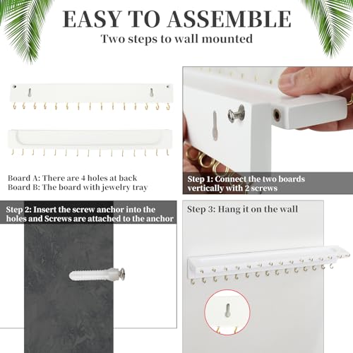 YYILIS Necklace Holder, Upgraded Extra Large Wall Necklace - Product Imagery