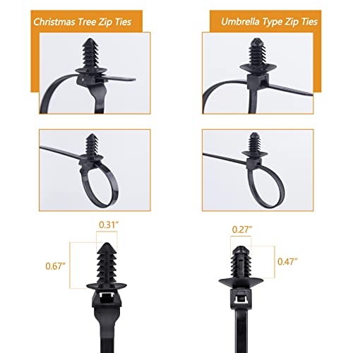 Xislet 160Pcs Nylon Universal Cable Tie Buckle Zip Tie Clips for - Product Imagery