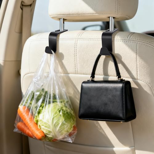 BFXM 6 Pack Car Seat Headrest Hooks,Car Accessories Black - Product Imagery