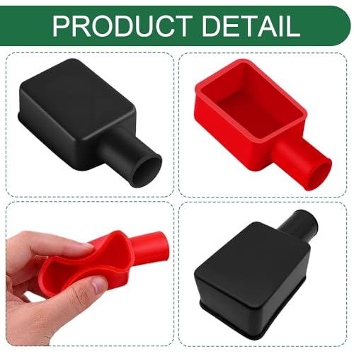8PCS Battery Terminal Cover, Battery Terminal Protector, Rubber - Product Imagery