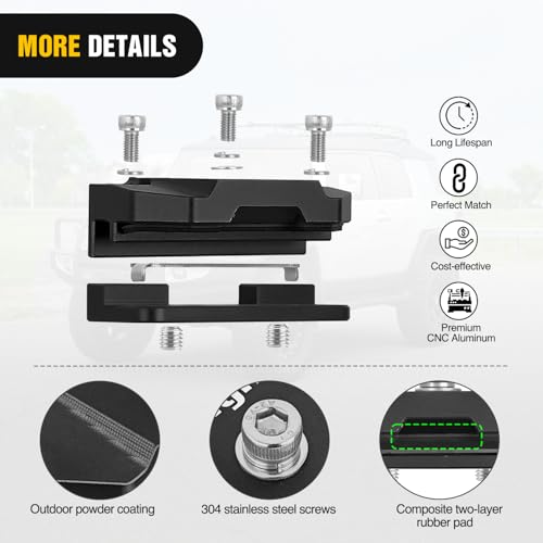 Nilight LED Light Bar Mounting Bracket 2PCS Universal Hood Pods - Product Imagery