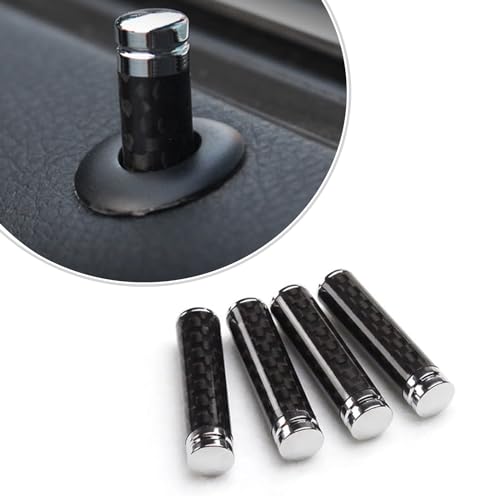 4 PCS Car Door Lock Knob, Carbon Fiber Door Lift Latch Cover - Product Imagery