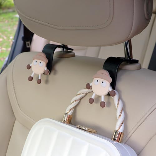 Car Seat Headrest Hooks for Purses and Bags Cute Plush Soot - Product Imagery