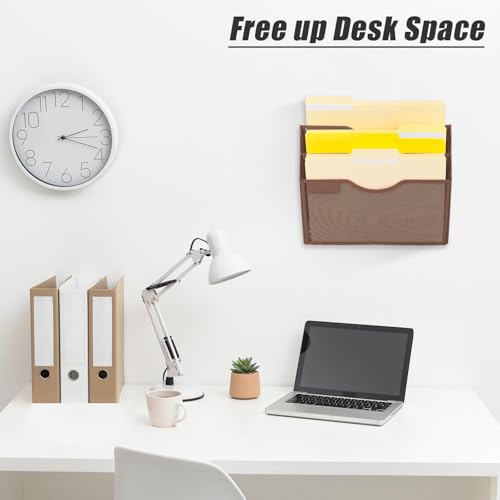 EASEPRES 3 Pocket Mesh Hanging Wall File Organizer, Wall Mounted - Product Imagery