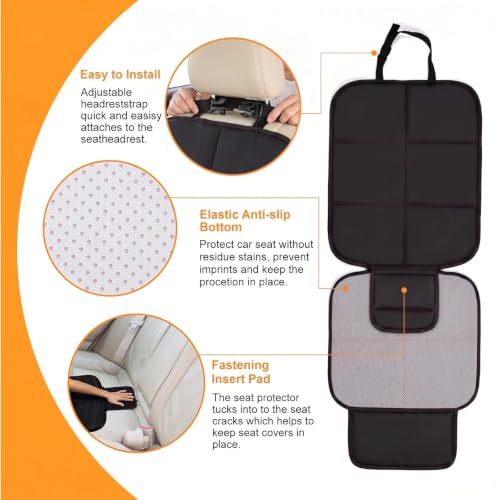 SMART ELF Car Seat Protector, Thickest Padding and Non-Slip - Product Imagery