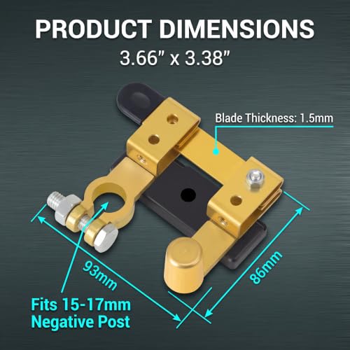 1 PC Top Post Negative Battery Disconnect Switch, 12V 24V 250A - Product Imagery