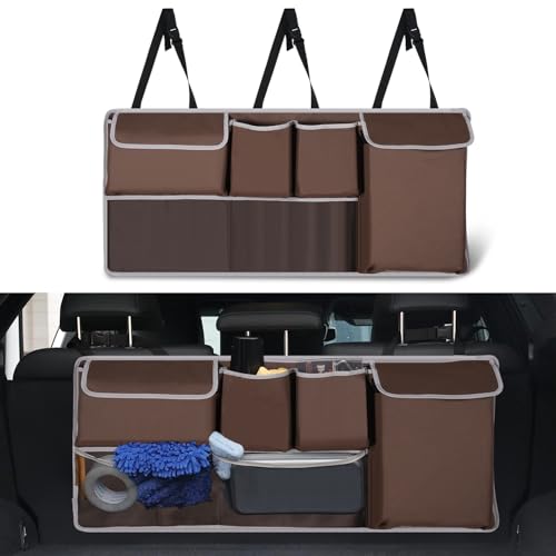 UYYE Trunk Hanging Organizer, Backseat Storage Bag, Collapsible - Product Imagery