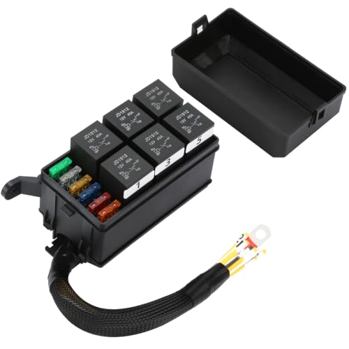 12V Pre‑Wired Fuse Relay Box–6 Relays & 6 Fuses with ATC/ATO - Product Imagery