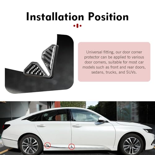 2PCS Car Door Edge Guards, Carbon Fiber Car Door Corner Guards, - Product Imagery
