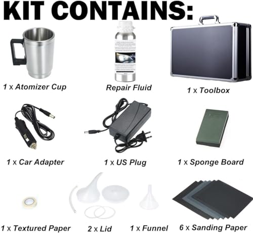 Car Headlight Restoration Kit, Auto Headlight Lens Polish Repair - Product Imagery