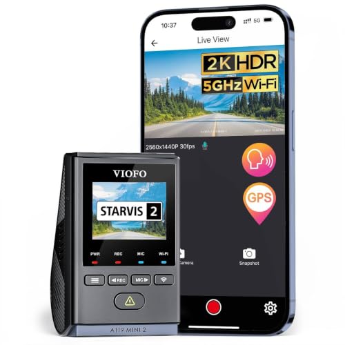 VIOFO Dash Cam Front A119 Mini 2, STARVIS 2 Sensor, 2K 60fps Car - Product Imagery