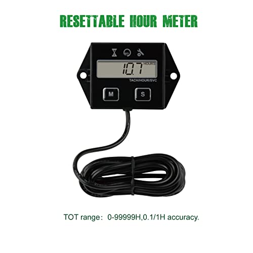 YOOREAL Digital Inductive Tach Hour Meter,RPM Gauge Meter - Product Imagery