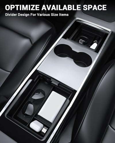 BASENOR 3PCS Center Console Organizer for Tesla Model Y Model 3 - Product Imagery