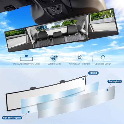 SINGARO Panoramic Car Rear View Mirrors, Universal Convex - Product Imagery